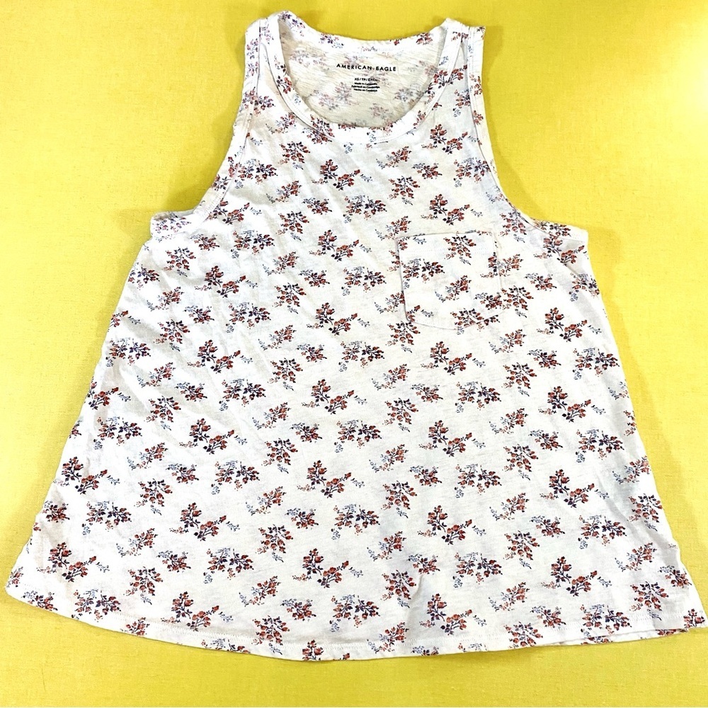 Adorable EUC American Eagle delicate floral print a-line tank top XS